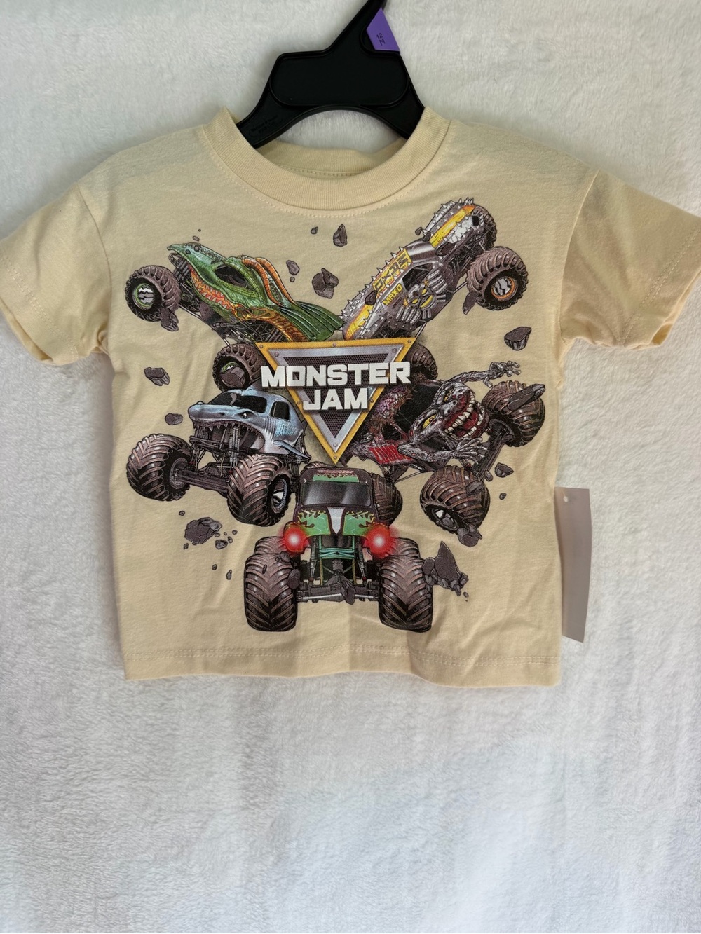 Monster Jam Boys Graphic Tee - Yellow with Multicolor Trucks